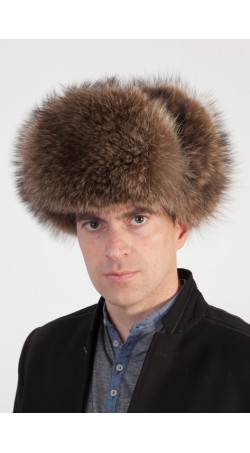 Natural raccoon fur hat - Russian style
